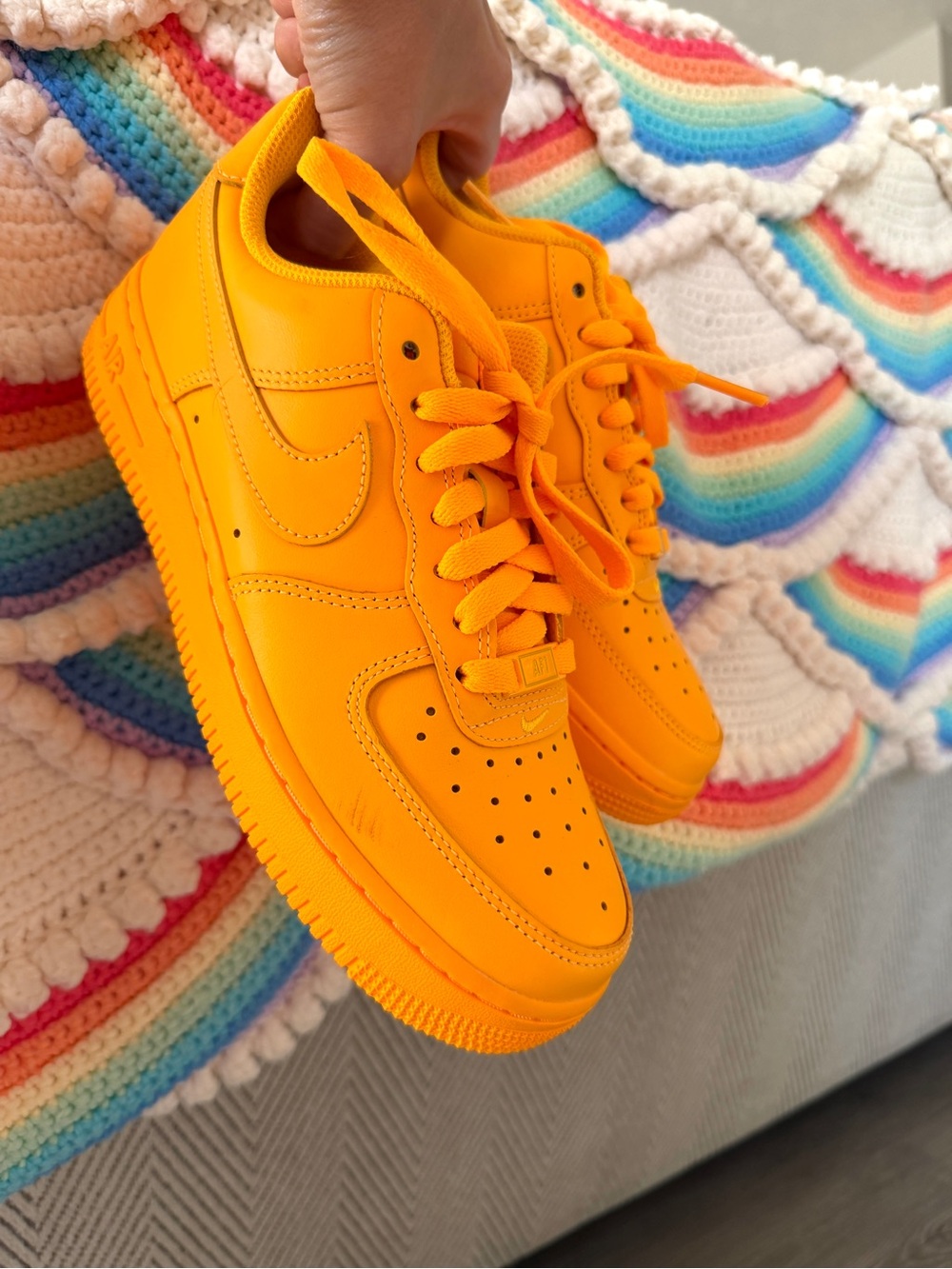 Nike Air Force 1 '07 Laser Orange Womens Athletic Sneakers HJ7324-845 Size 7